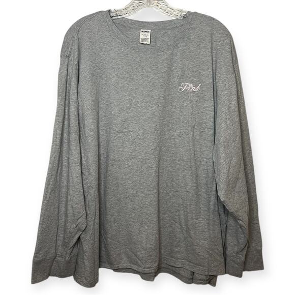 Victoria’s Secret PINK Gray Long Sleeve Tee XXL Wish You Were Here Snow Globe - Picture 1 of 5